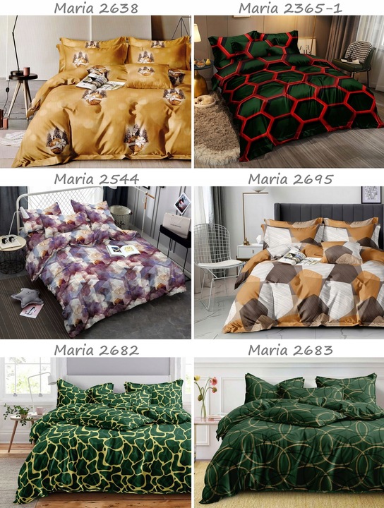 Pościel 160x200 + 2 poszewki KOMPLET POŚCIELI bawełnianej satyny WYBÓR