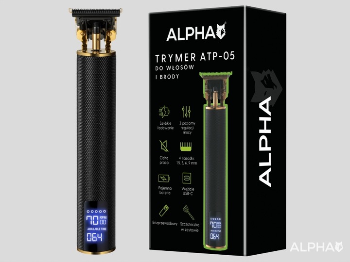 Trymer do Brody Alpha Pro - Maszynka do Strzyżenia i Golenia Włosów i