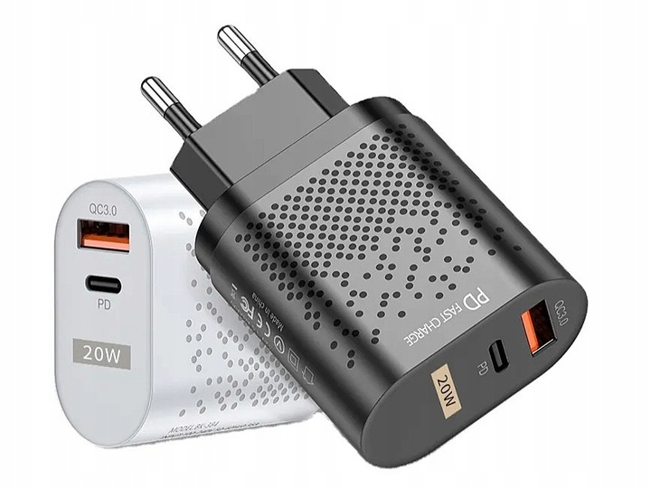SZYBKA ŁADOWARKA QC USB QUICK CHARGE 3.0 USB-C PD 20W MOCNA TYP C ZASILACZ