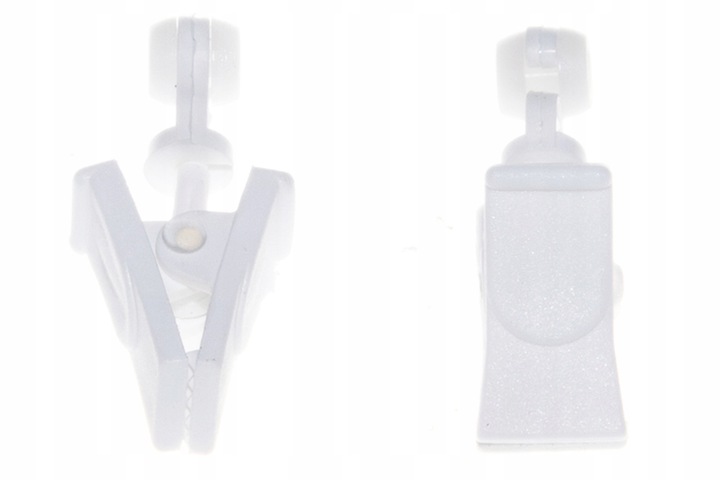 Żabki białe ruchome z rolką na środku do szyny sufitowej 100 szt do firan