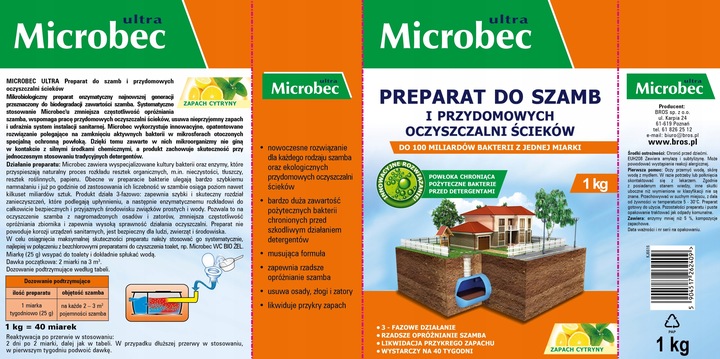 MICROBEC ULTRA Preparat do szamb 1 kg – zapach cytryny + ŻEL 500 ml