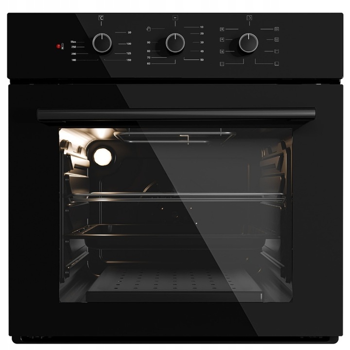 PIEKARNIK DO ZABUDOWY GŁĘBOKOŚĆ 55cm ELEKTRYCZNY 50L CZARNY POKRĘTŁA