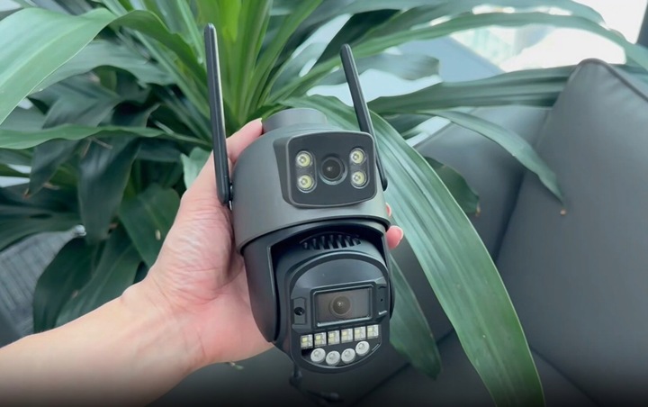 PODWÓJNA KAMERA ZEWNĘTRZNA FHD 2X5MP ZOOM OBROTOWA IP WIFI ALARM DETEKCJA