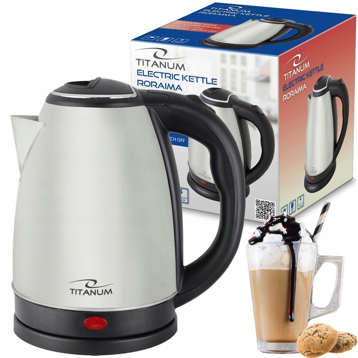 CZAJNIK ELEKTRYCZNY BEZPRZEWODOWY 1,8L 1800W NIERDZEWNA STAL STYLOWY DESIGN