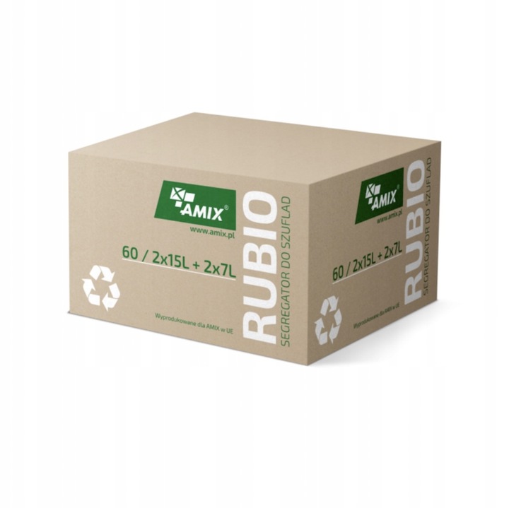 Kosz na śmieci pod zlew Amix RUBIO segregator do szuflady szafki 60cm