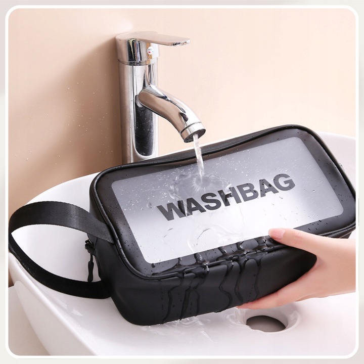 3w1 KOSMETYCZKA PRZEZROCZYSTA TRANSPARENTNA PODRÓŻNA ORGANIZER DO SAMOLOTU