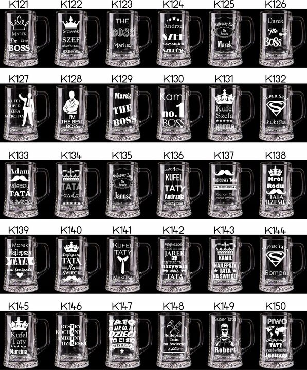 KUFEL DO PIWA Z GRAWEREM 660 ml URODZINY PREZENT DZIEŃ OJCA KAWALERSKI