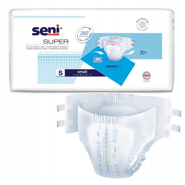 SENI SUPER PIELUCHOMAJTKI DLA DOROSŁYCH S 30SZT. ZAPINANE NA RZEPY