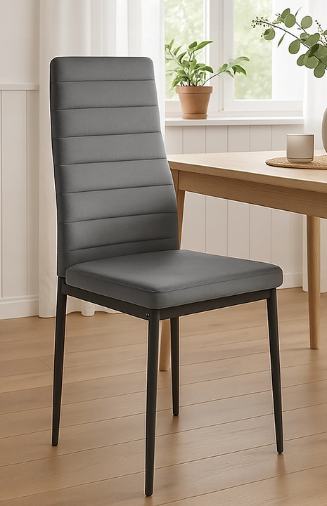 KRZESŁO PIKOWANE WELUR SALON JADALNIA KUCHNIA WYSOKIE MARK KT118 SZARE