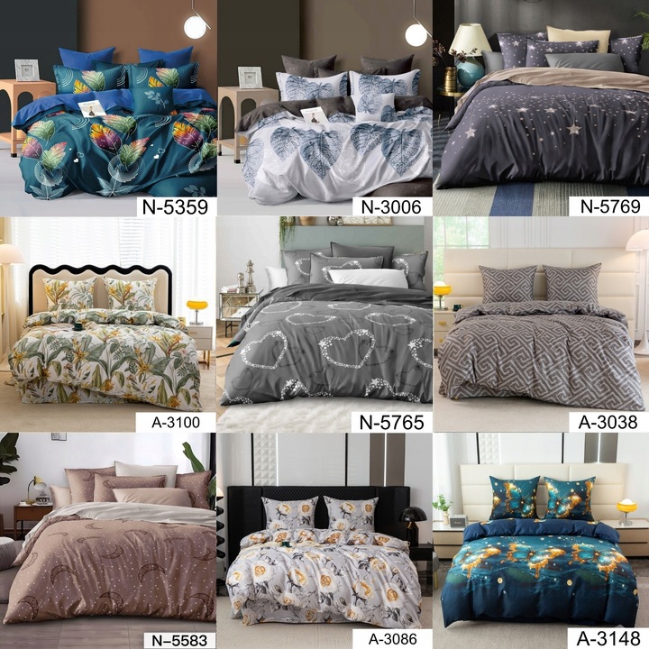 ZESTAW DWUSTRONNA POŚCIEL BAWEŁNA 200X220 + POSZEWKI KOMPLET NA ZAMEK WZORY