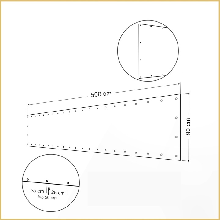 OSŁONA BALKONOWA 0,9X5M MATA NA BALKON TARAS OGRODZENIE PŁOT +UV 98%