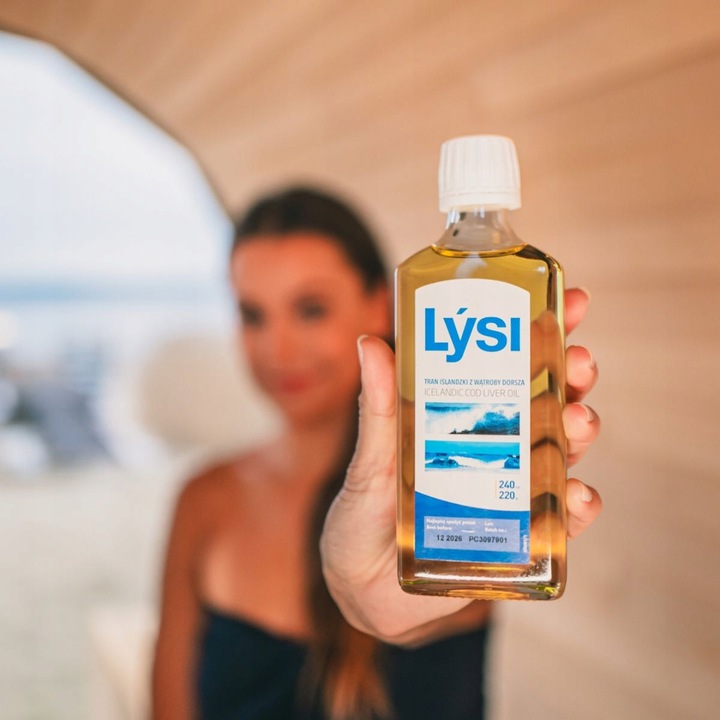 Lysi TRAN ISLANDZKI NATURALNY Omega 3 EPA DHA WITAMINA A D E 240ml