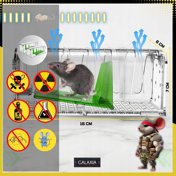 ŻYWOŁAPKA NA MYSZY 2 SZT Pułapka Łapka Szczury Pułapki Łapki 2X