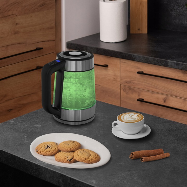 CZAJNIK ELEKTRYCZNY 1,7L 2200W REG TEMP 40-100°C SZKLANY BEZPRZEWODOWY