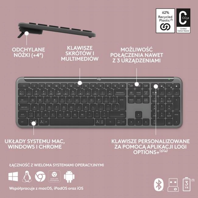 Klawiatura LOGITECH K950 Grafitowy