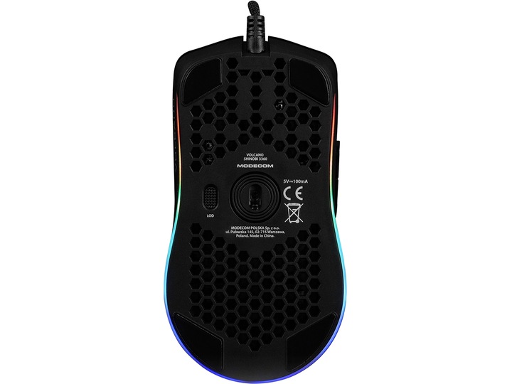 PRZEWODOWA MYSZKA GAMINGOWA 12400 DPI RGB USB MODECOM VOLCANO SHINOBI 3327