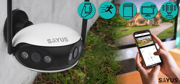 KAMERA ZEWNĘTRZNA 4MPx IP WiFI SZEROKOKĄTNA PANORAMICZNA 165° DWA OBIEKTYWY