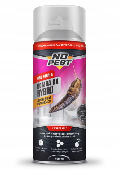 PREPARAT BOMBA FOGGER ŚRODEK NA RYBIKI CUKROWE SREBRZYKI NO PEST 400ML
