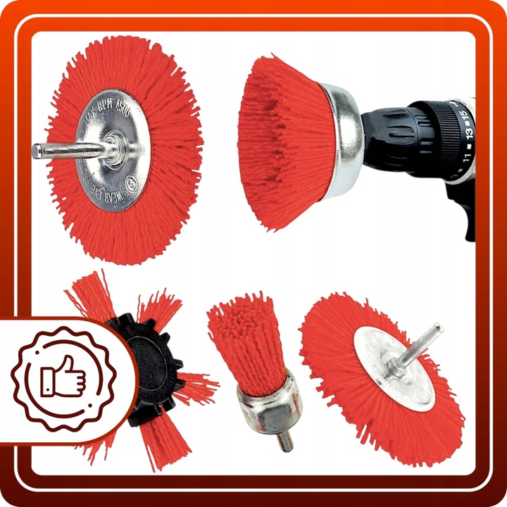 Szczotki druciane nylonowe do wkrętarki wiertarki do drewna zestaw 5