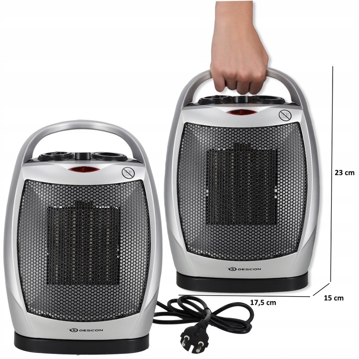 TERMOWENTYLATOR FARELKA GRZEJNIK ELEKTRYCZNY CERAMICZNY Z TERMOSTATEM