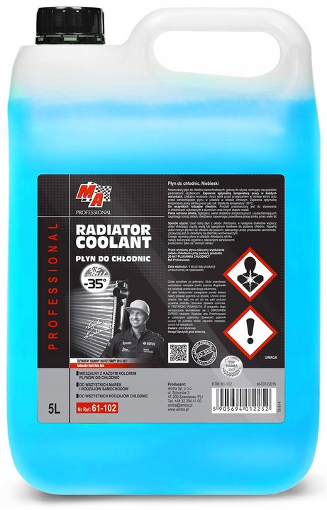 MA PROFESSIONAL - PŁYN DO CHŁODNIC CHŁODNICZY NIEBIESKI -35°C - 5L