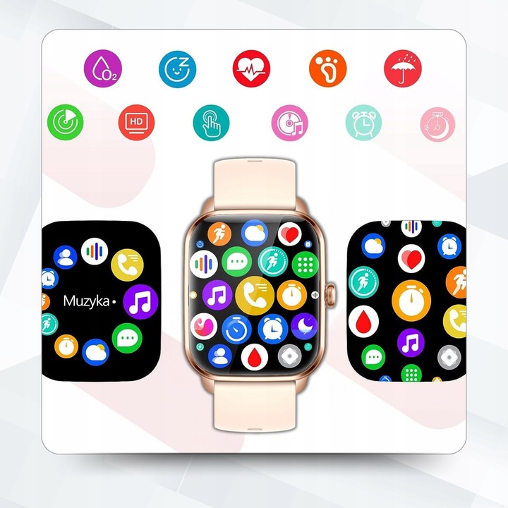 SMARTWATCH DAMSKI ZEGAREK PL MENU POWIADOMIENIA ROZMOWY SMART WATCH