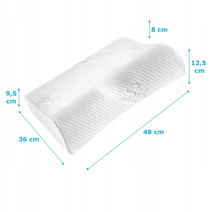 PODUSZKA ORTOPEDYCZNA DO SPANIA PROFILOWANA Z WGŁĘBIENIEM PIANKA MEMORY