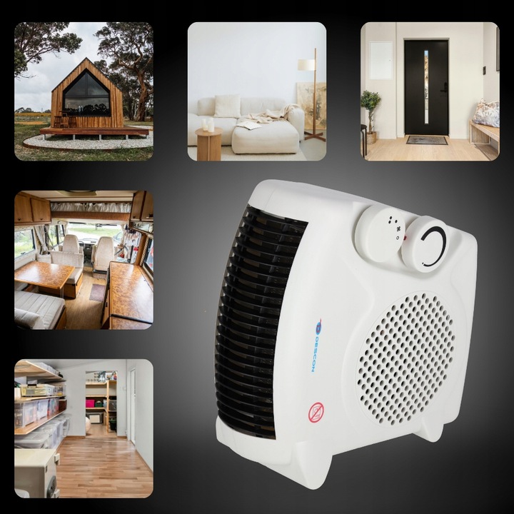 Termowentylator Grzejnik Farelka 2000W Termostat pionowy poziomy