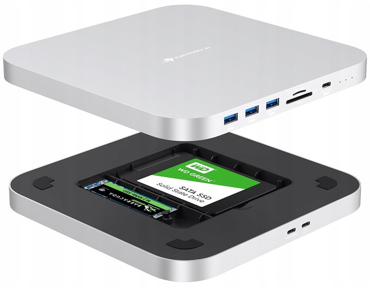 Hub MC25PRO M.2 NVMe NGFF SSD SATA 2,5'' Mac Mini M1 M2 Studio USB 3.0 SD