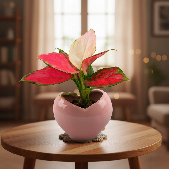 AGLAONEMA Pinky Promise DØ6cm Łatwa w uprawie. Idealna na prezent
