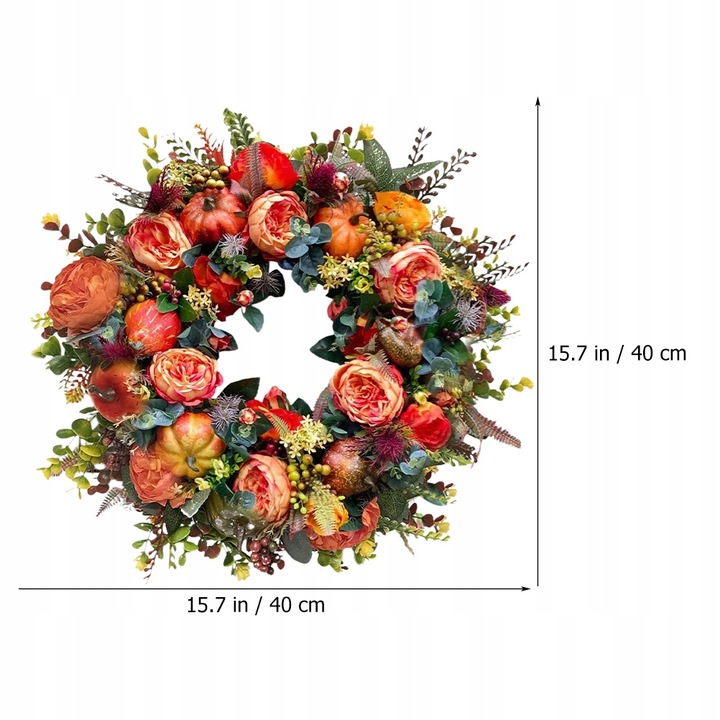 Wieniec na Święto Dziękczynienia Jesienny wieniec na drzwi Trwały