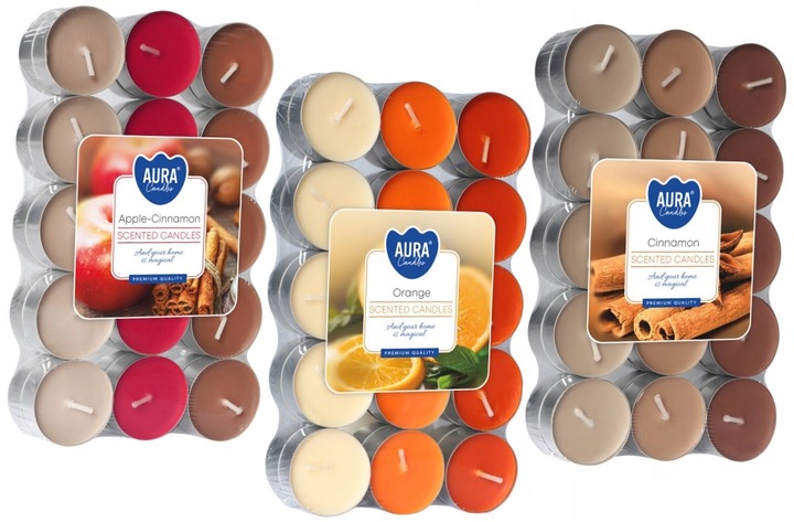 TEALIGHTY zapachowe PODGRZEWACZE świeczki TEALIGHT BISPOL 4H 90 SZTUK