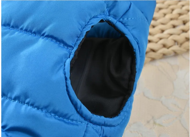 KURTKA UBRANKO DLA PSA KAMIZELKA CIEPŁA ZIMOWA NIEBIESKA S