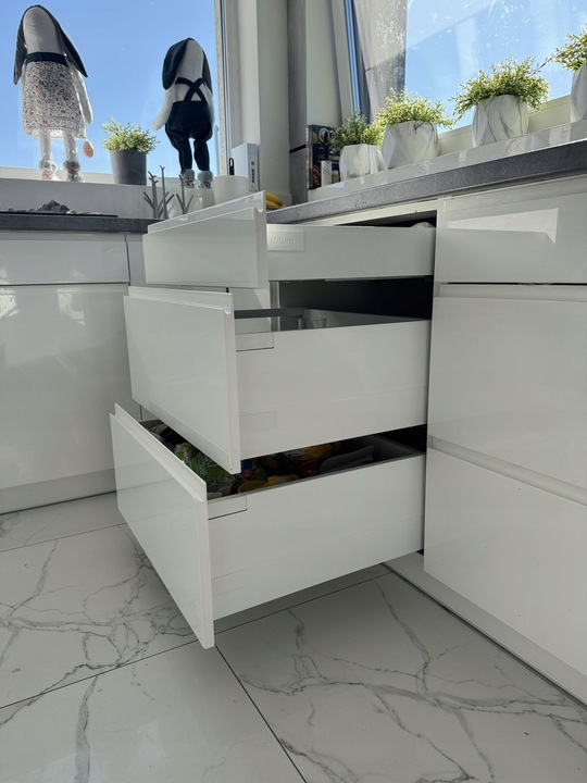 BLUM Szafka Dodatkowe Boki Do Szuflad 500x199 Tandembox Białe