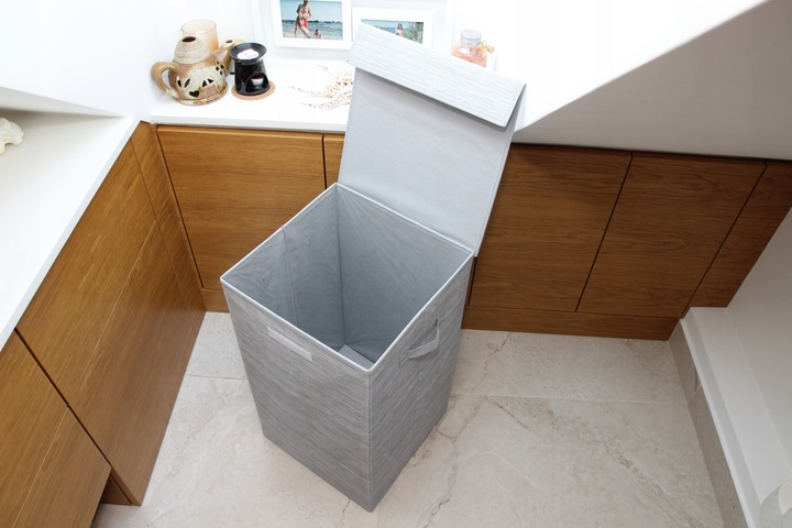 Kosz na pranie 74 l z pokrywą duży pojemnik na bieliznę przenośny