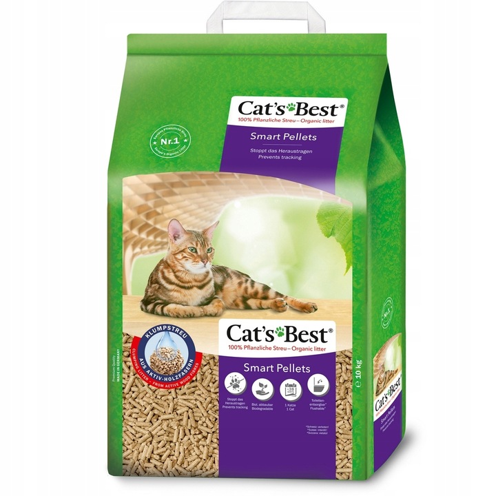 Cat's Best Smart Pellets Żwirek Dla Kota Nieklejące Się Granulki 20L