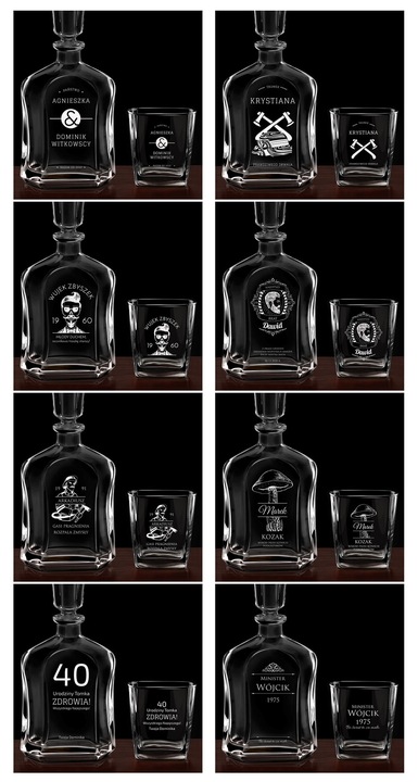 Karafka z Grawerem ze Szklankami Prezent dla Faceta Niego na 50 Urodziny