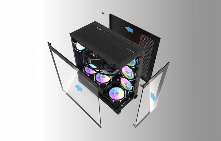 DarkFlash DS900 Obudowa Komputerowa Atx Midi Tower 7 Wentylatorów Argb