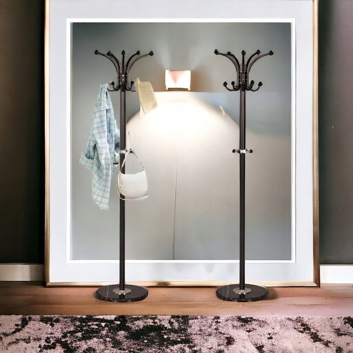 WIESZAK stojący STOJAK na ubrania STABILNY podłoga CZARNY