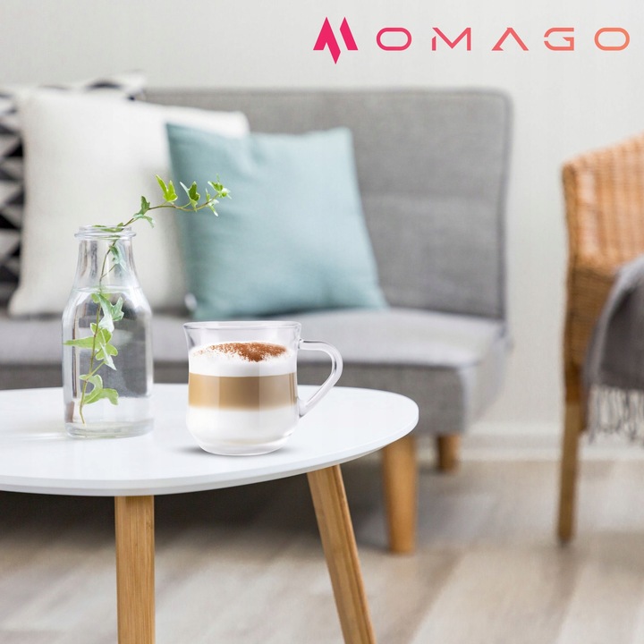 6 x SZKLANKI DO KAWY HERBATY KUBEK Z UCHEM 320ml