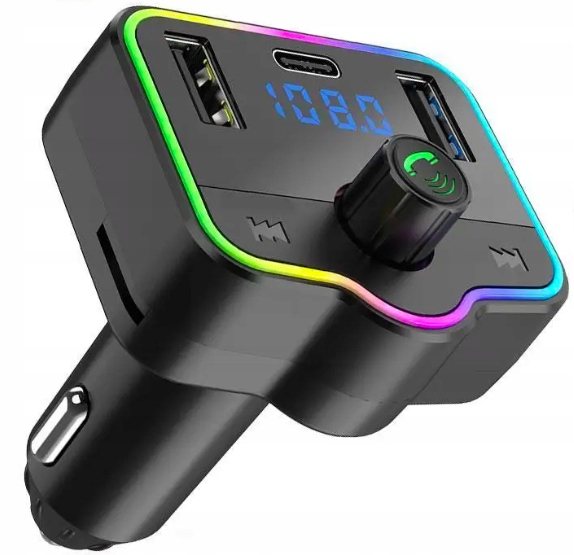 TRANSMITER SAMOCHODOWY BLUETOOTH 5.0 ROZMOWY RADIO 2x USB 1x TYP C PILOT