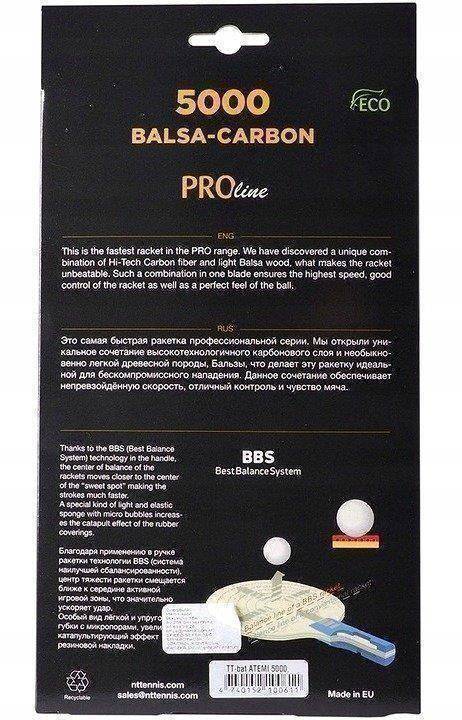Rakietka tenis stołowy ATEMI 5000 BALSA - CARBON