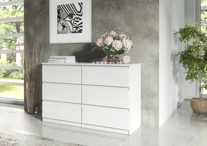 KOMODA 6 SZUFLAD 100CM BIAŁA