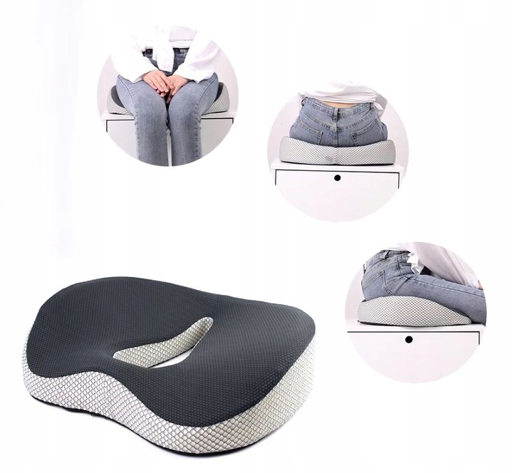 PODUSZKA ORTOPEDYCZNA DO SIEDZENIA PROFILOWANA MEMORY NA KRZESŁO FOTEL DUŻA