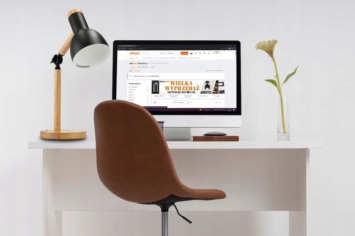 Lampka Na Biurko Do Czytania Drewniana E27 Stojąca + Podwójna Regulacja