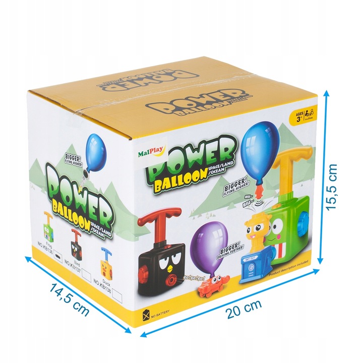 WYRZUTNIA BALONOWA DO BALONÓW AERODYNAMICZNY SAMOCHÓD POMPKA DLA DZIECI