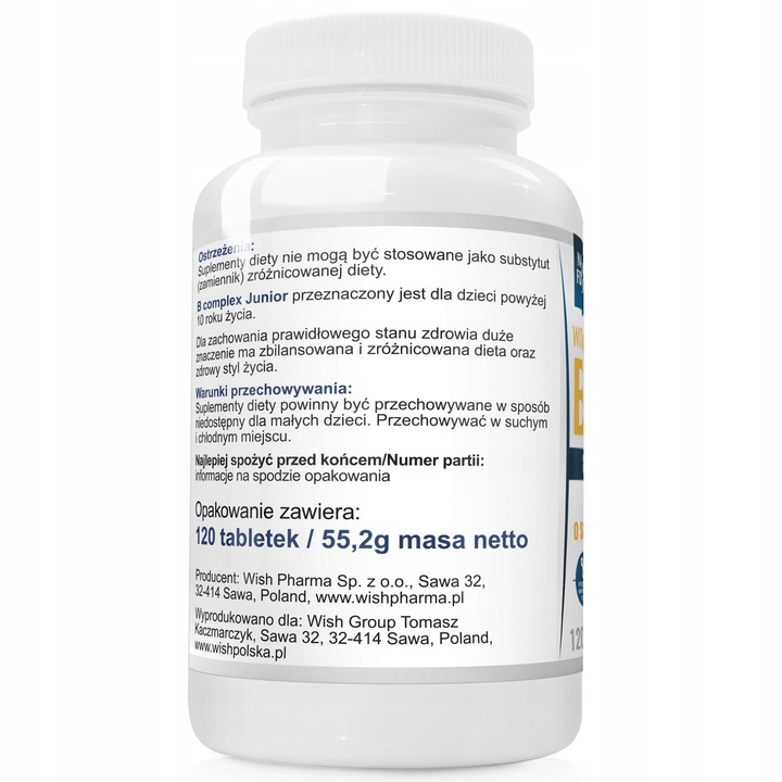 WITAMINA B Complex 50 JUNIOR DO SSANIA DLA DZIECI