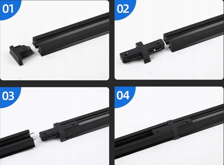 Szynoprzewód LED 3x reflektor GU10 szyna track 1m Oświetlenie Na Szynę