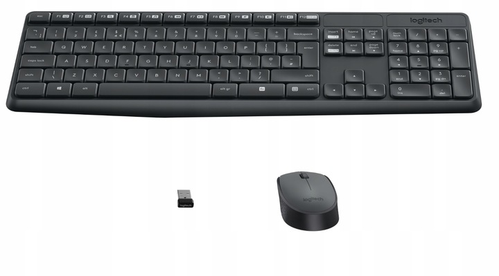 Logitech MK235 zestaw bezprzewodowa niska klawiatura mysz 920-007931 czarna