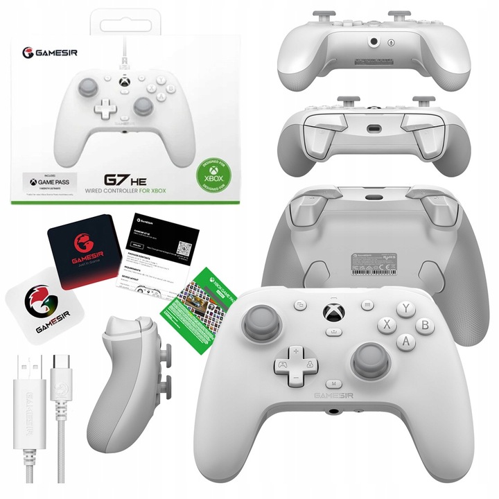 Kontroler Pad przewodowy GameSir G7 HE Biały GamePad do Xbox Windows USB-C